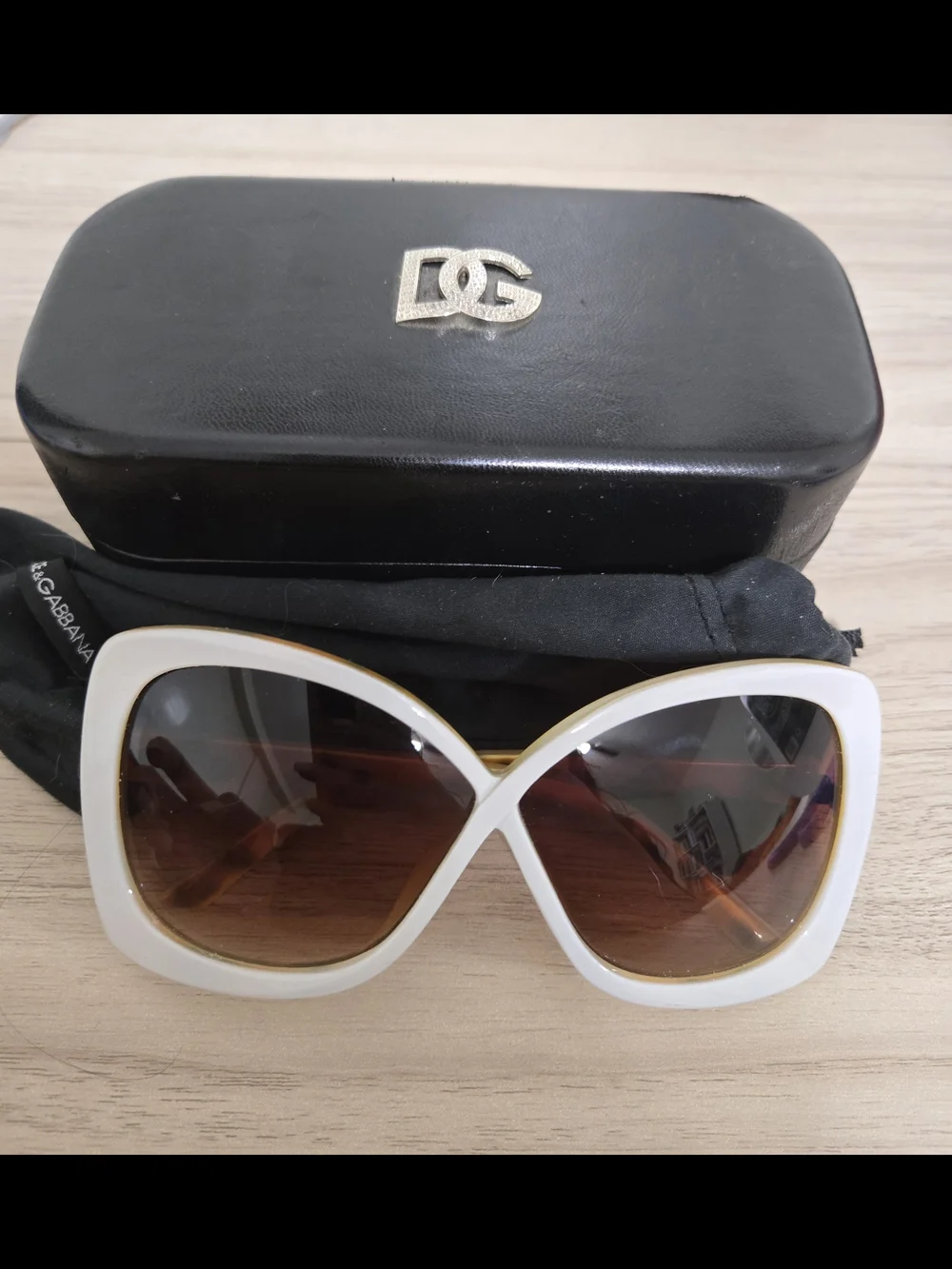 White Oversized Women's Sunglasses with Brown Lenses